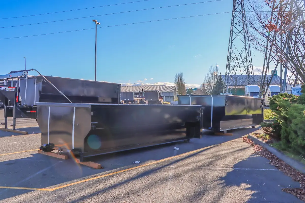 Roll-off dumpster ready for waste disposal at job site for 12 Yard Dumpster Rental in Upper Merion